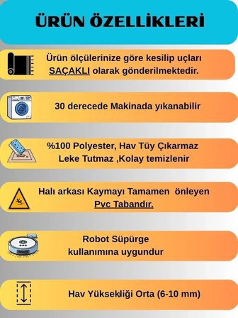 Dinar Armoni Saçaklı Kaymaz Tabanlı Kesme Kabartmalı Yıkanabilir Salon Koridor Halı Yolluk