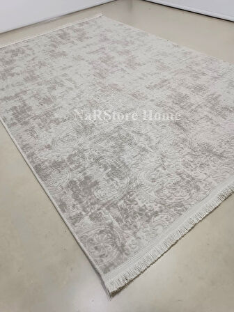 Dinarsu Kaymaz Taban Saçaklı Kesme Halı Yolluk Nevra Asos Vizon