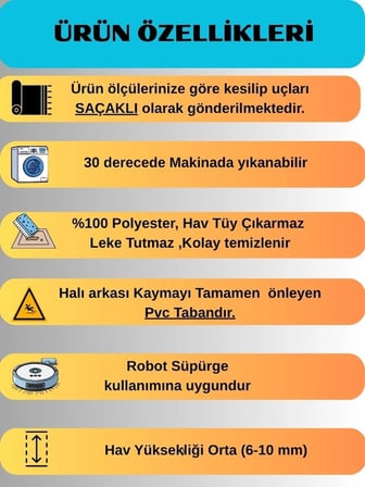 Dinar Saçaklı Gri Kahve Kaymaz Taban Yıkanabilir Kesme Yolluk Halı Modern Desen