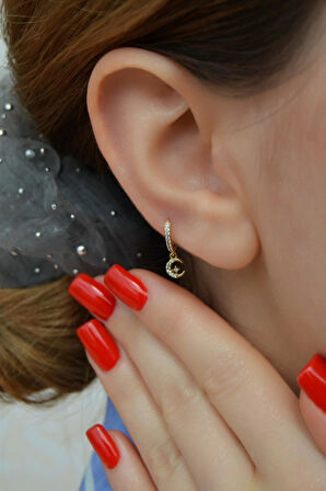 Mini Ay Charm Halka Piercing – İnce Model | Helix, Kıkırdak, Lob Uyumlu | Tekli