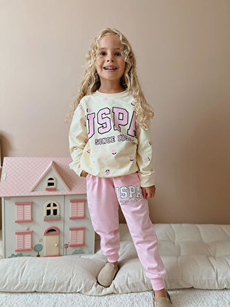 US POLO Premium Kalite  3 İplik Fitilli Kumaş Alt Üst Eşofman takımı