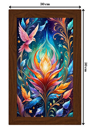 SERAMİK ÜZERİNE AHŞAP ÇERÇEVELİ 30x50cm TABLO NO:62