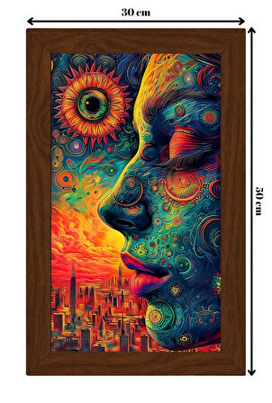 SERAMİK ÜZERİNE AHŞAP ÇERÇEVELİ 30x50cm TABLO NO:89