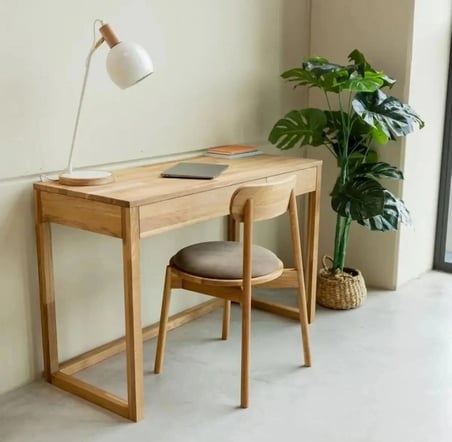 SADE Doğal Ahşap Basic Model Masif Çalışma Masası