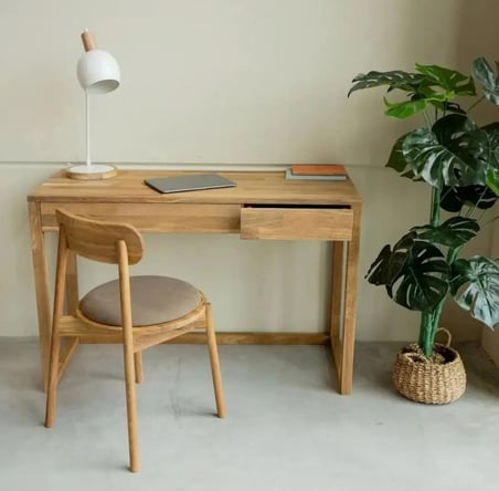 SADE Doğal Ahşap Basic Model Masif Çalışma Masası