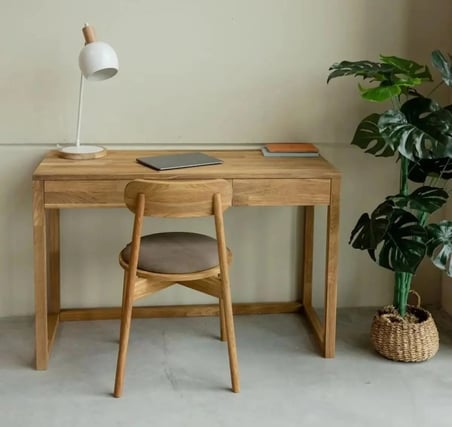 SADE Doğal Ahşap Basic Model Masif Çalışma Masası