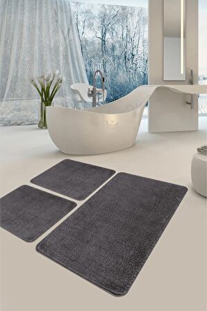 Sadiva Doğal Kaymaz Taban 3'lü Banyo Paspası 60x100 - 50x60 - 50x60