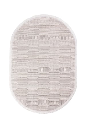 Enti Bonn 8801 Krem Oval Iskandinav Halı Salon Halısı Kesme Halı Yolluk