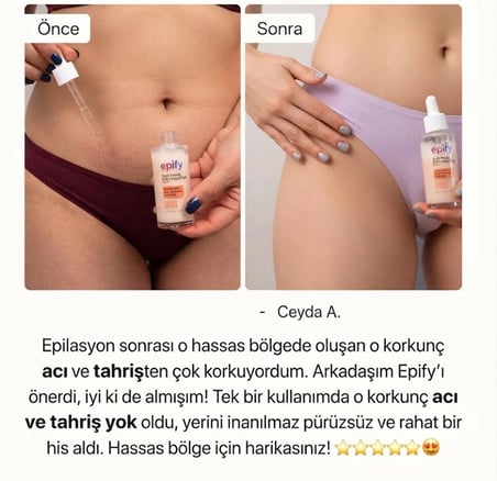 Epıfy Papaya Özlü Tüy Azaltıcı & Geciktirici Serum 75 ml - Çift Fazlı Pürüzsüzleştirici Cilt Bakım Serumu