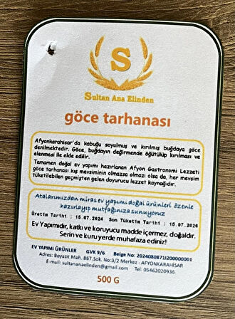 AFYON GÖCE TARHANASI 500G