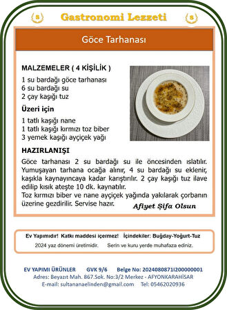 AFYON GÖCE TARHANASI 500G