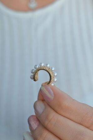 İncili Sıkıştırma Kıkırdak Küpe Earcuff