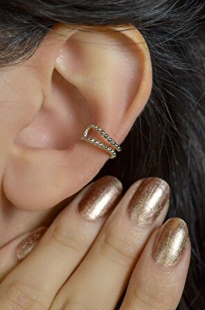 Gümüş Renkli Sıkıştırmalı Kıkırdak Küpe Earcuff