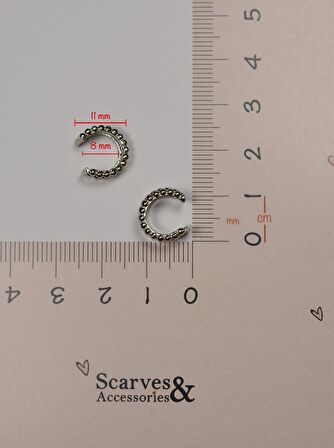 Gümüş Renkli Sıkıştırmalı Kıkırdak Küpe Earcuff