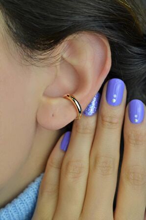 Düz Sıkıştırmalı Kıkırdak Küpesi Earcuff