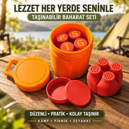 Taşınabilir 4’lü Baharatlık Seti – Mini Kase ve Taşıma Kabı