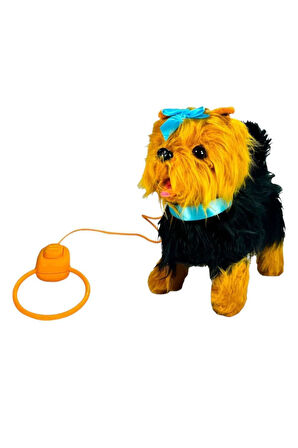 Seçtim Aldım Pelüş Ft-b267 Tasmalı Yürüyen Mavi Fiyonklu Köpek 24m