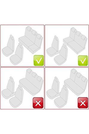 Fiat Doblo 2005-2009 2+1 Parçalı Lüx Deri Oto Koltuk Kılıfı Ön Arka Takım Safir SİYAH BEYAZ