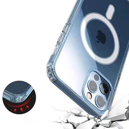 iPhone 17 Air Uyumlu Kılıf M-safe Şarj Özellikli Şeffaf Sert PC MagClear kapak