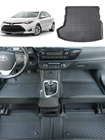Sahler Toyota Corolla 2013-2018 4.5D Paspas 3D Rİzline Bagaj Havuzu Set