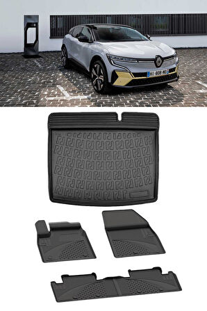 Sahler Renault Megane E-Tech 2022 Sonrası 4.5D Paspas 3D Rizline Bagaj Havuzu