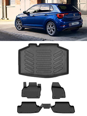 Sahler Volkswagen Polo 2023 Sonras IMPRESSION 4.5D Paspas 3D Rizline Sabit Zemin ALT Bagaj Havuzu