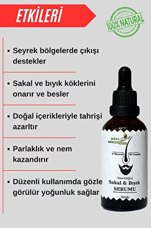 Seyrek Sakalları Gürleştiren & Çıkışını Destekleyen Ginsengli %100 Doğal Sakal Bıyık Serumu