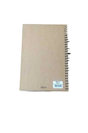 Papirüs Kraft Spiralli Sert Kapak 16X23 100 Yaprak Çizgili