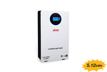 SAKO - İnges 25.6 VOLT 200 AMPER LİTYUM AKÜ - 5.12 KWH 24 VOLT 200 AMPER LİFEPO4 AKÜ