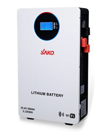 SAKO - İnges 25.6 VOLT 200 AMPER LİTYUM AKÜ - 5.12 KWH 24 VOLT 200 AMPER LİFEPO4 AKÜ