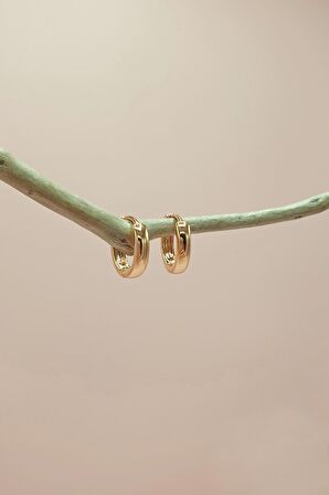 Düz Halka Küpe Rose Gold