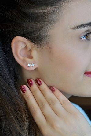 Dörtgen Tektaş Küpe 5 mm