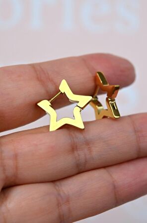 Çelik Yıldız Küpe