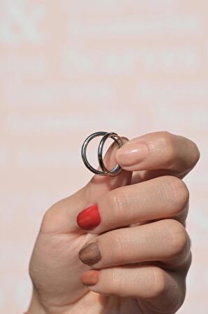 Gümüş Renk Çelik Halka Küpe 17 mm