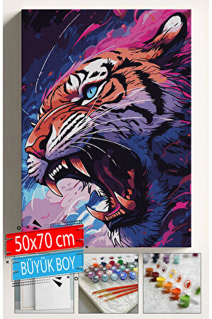 Sayılarla Boyama Seti Numaralı Tuval Fırça Boya Dahil Kasnaklı Set 50x70 Cm - SALDIRAN KAPLAN