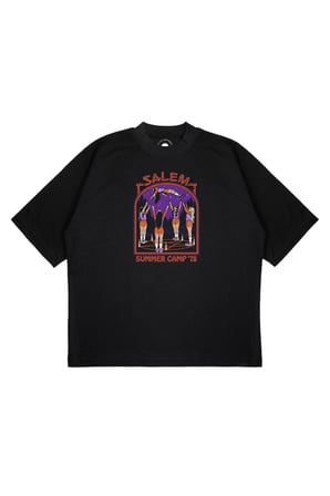 Unisex Oversize SALEM Baskılı Boxy Fit Kalın Kumaşlı (240gsm) T-shirt