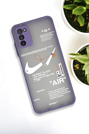 Samsung Galaxy A03s Uyumlu Air Desenli Buzlu Şeffaf Lüx Telefon Kılıfı