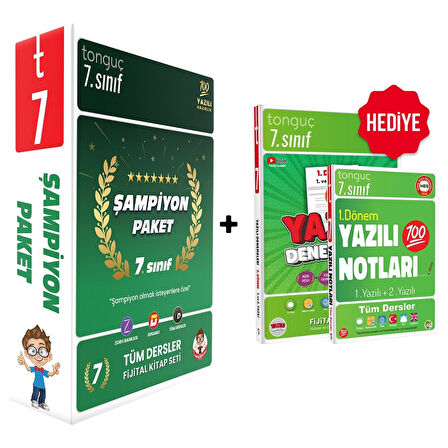 Tonguç Akademi 7. Sınıf Tüm Dersler Şampiyon Paket + 7. Sınıf Yazılı Denemeler - Yazılı Notları
