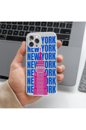 Samsung Galaxy A15 Uyumlu New York Tasarımlı Premium Şeffaf Telefon Kılıfı
