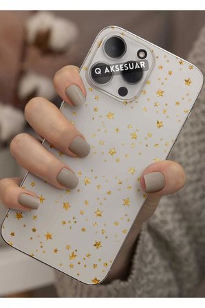 Samsung Galaxy A21s Uyumlu Yıldızlar Tasarımlı Şeffaf Telefon Kılıfı Kapak Case