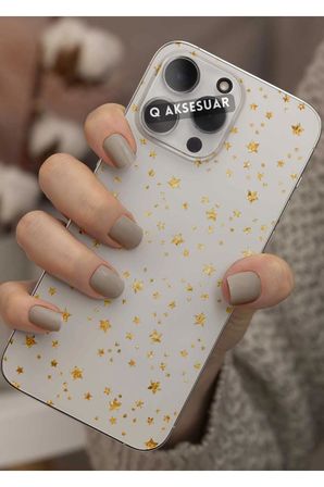 Samsung Galaxy A52s Uyumlu Yıldızlar Tasarımlı Şeffaf Telefon Kılıfı Kapak Case