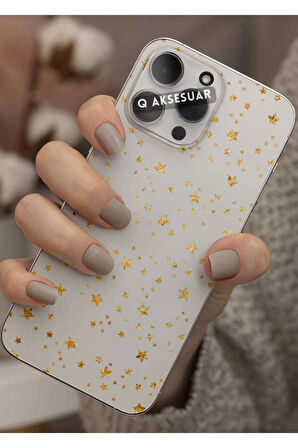 Samsung Galaxy A71 Uyumlu Yıldızlar Tasarımlı Şeffaf Telefon Kılıfı Kapak Case