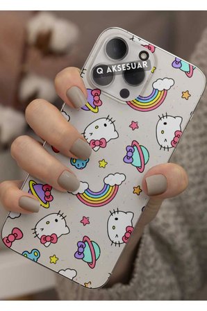 Samsung Galaxy M11 Uyumlu Hello Kitty Tasarımlı Şeffaf Telefon Kılıfı Kapak Case