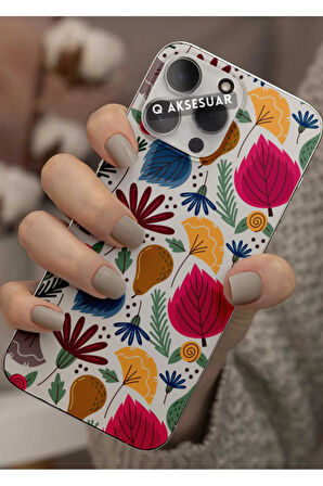 Samsung Galaxy M15 Uyumlu Renkli Şekiller Tasarımlı Şeffaf Telefon Kılıfı Kapak Case