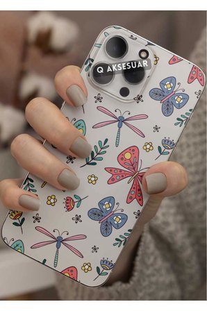 Samsung Galaxy S10 Lite Uyumlu Renkli Kelebek Tasarımlı Şeffaf Telefon Kılıfı Kapak Case