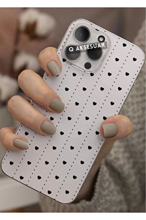 Samsung Galaxy S22 Uyumlu Mini Kalpler Tasarımlı Şeffaf Telefon Kılıfı Kapak Case