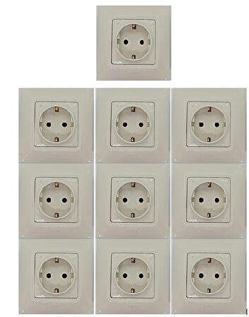 LEGRAND SALBEI TOPRAKLI PRİZ KREM 10 LU PAKET (ÇERÇEVELİ)