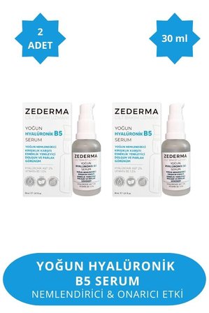 ZEDERMA Yoğun Hyalüronik B5 Serum & Yoğun Nemlendirici & Esneklik Yenileyici & Canlı Ve Parlak Görünüm (2 Adet)