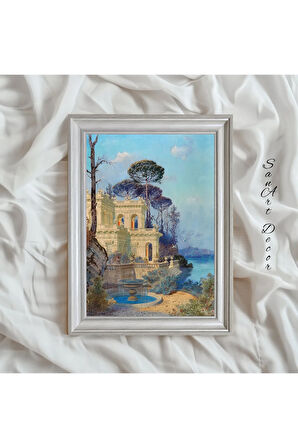 Çerçeveli Vintage Tablo, Yağlı Boya Tablosu, Çerçeveli Tablo, Sanatsal Dekor, Manzara Tablosu