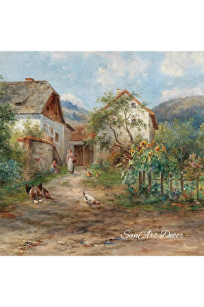 Çerçeveli Vintage Tablo, Yağlı Boya Tablosu, Çerçeveli Tablo, Sanatsal Dekor, Tablo, Manzara Tablo